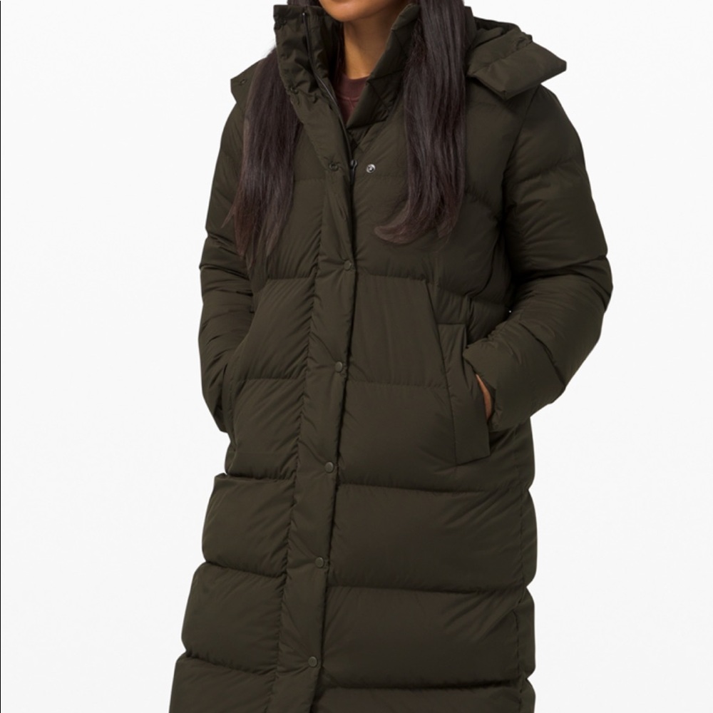 Lululemon Wunder Puff Jacket *Long in Dark Olive